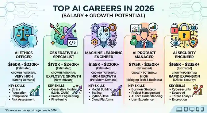 Top AI Careers in 2026 (Salary + Growth Potential)